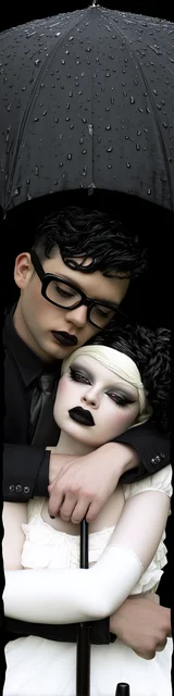 Free dark romance bookmark featuring a pale goth couple